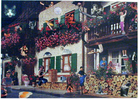 Collage over Bavarian building jigsaw puzzle